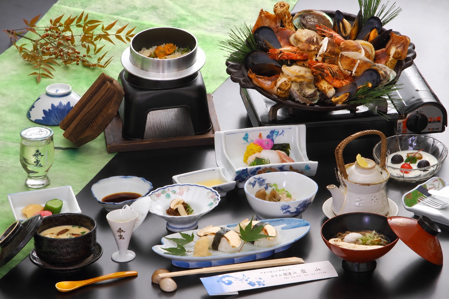 松茸づくし「松茸・鮑宝楽焼きコース」(イメージ)(お刺身削除)